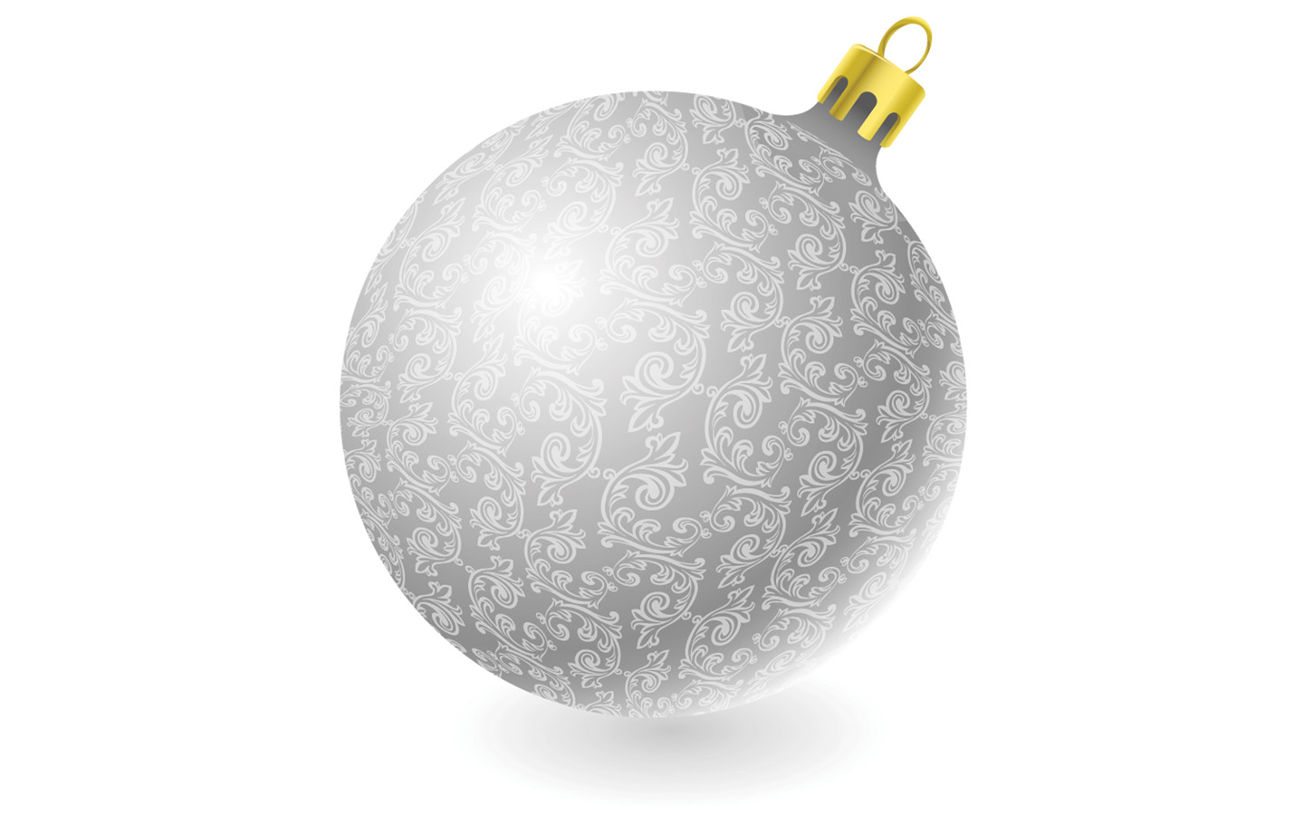 Silver White Christmas Ball Wallpaper