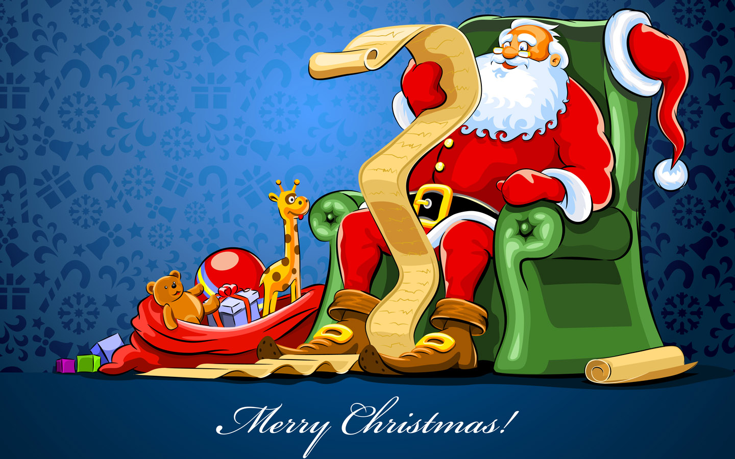 Santa Claus And The Magic Seat Wallpaper