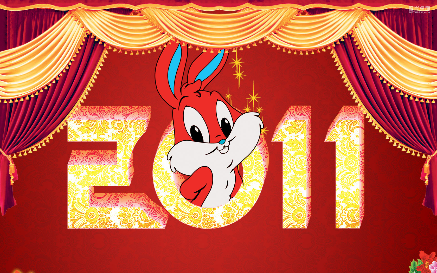 Cute 2011 Rabbit New Year Wallpaper