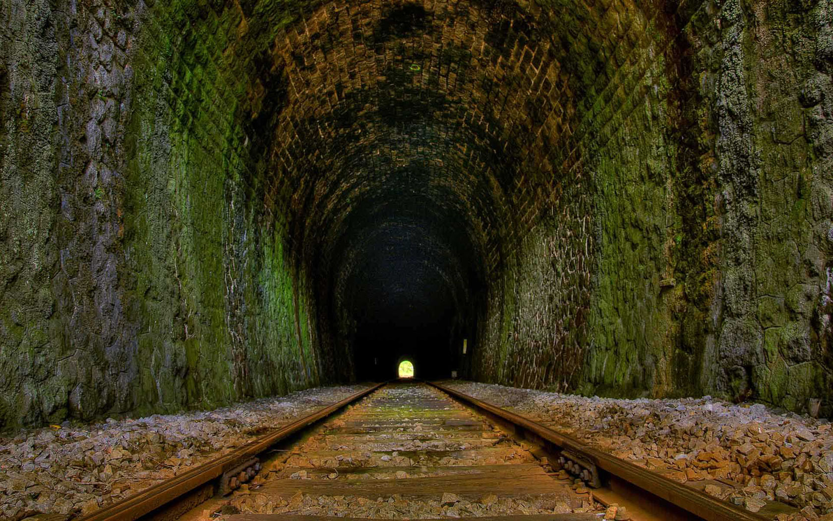 Train Tunnel Rail Desktop Wallpaper