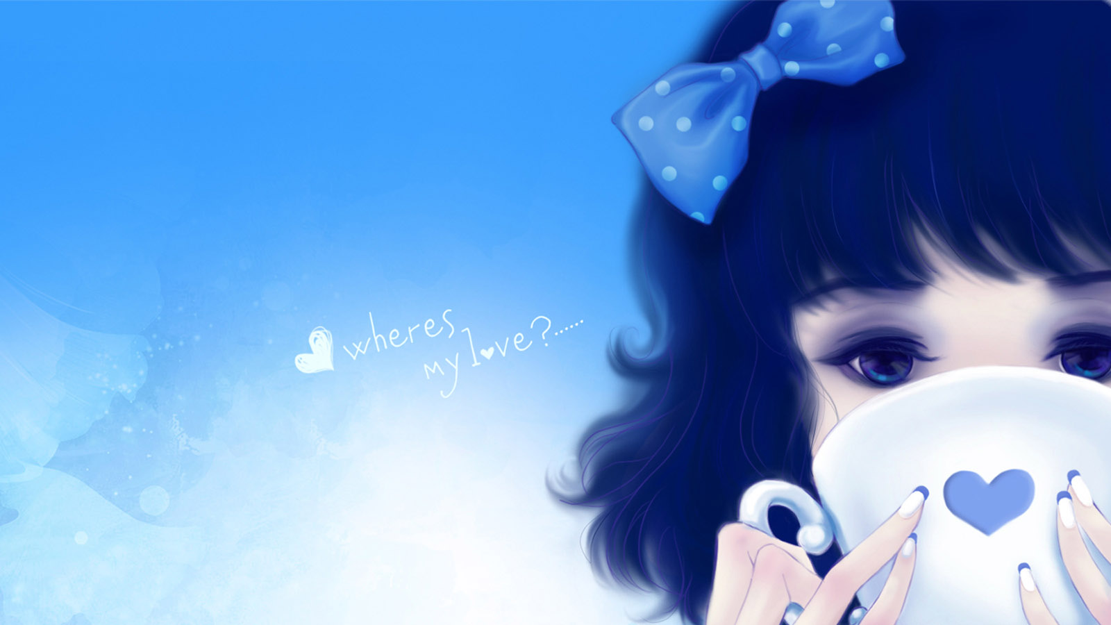Blue girl desktop background