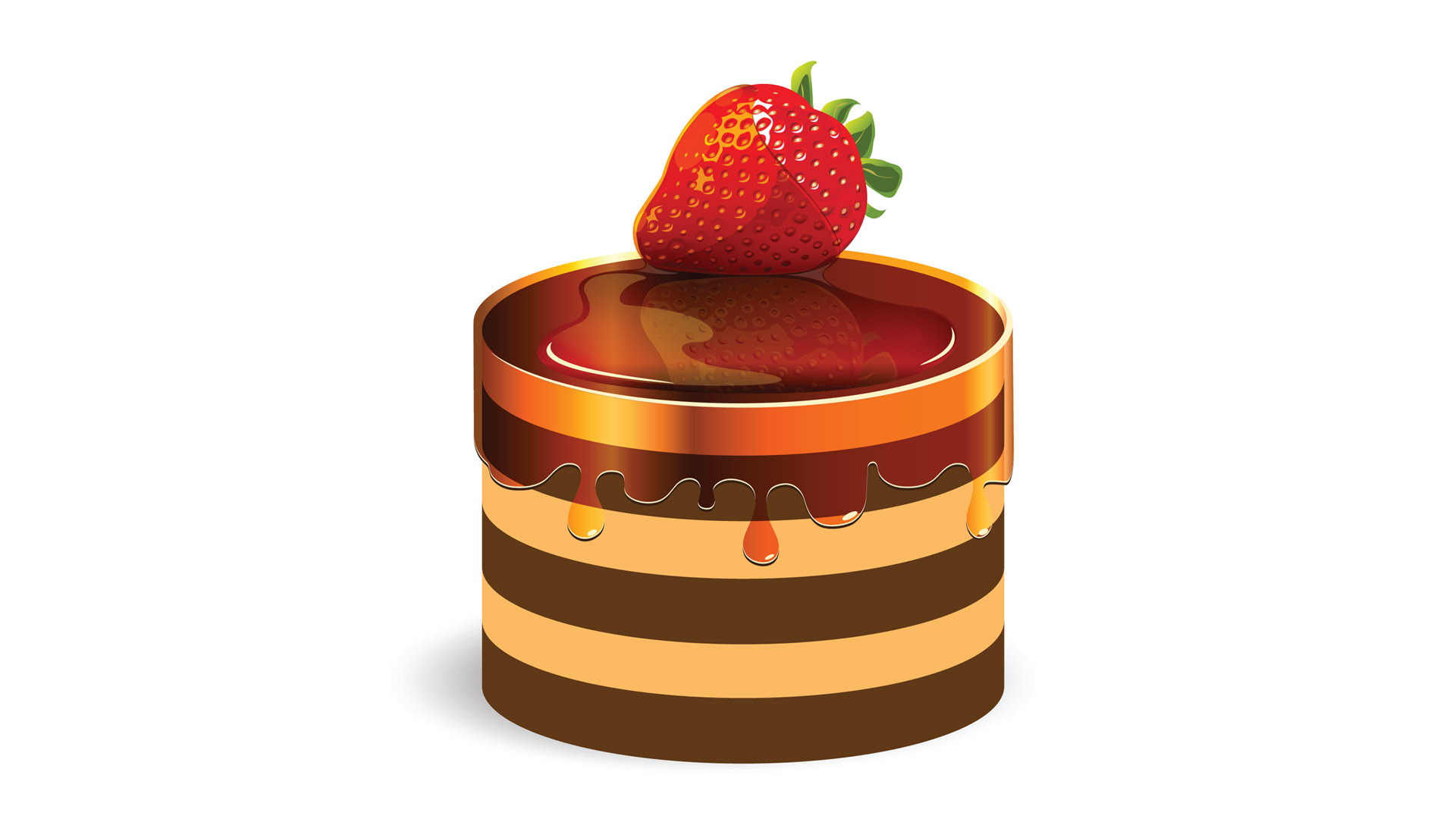 Delicious Strawberry Cake Desktop Wallpaper