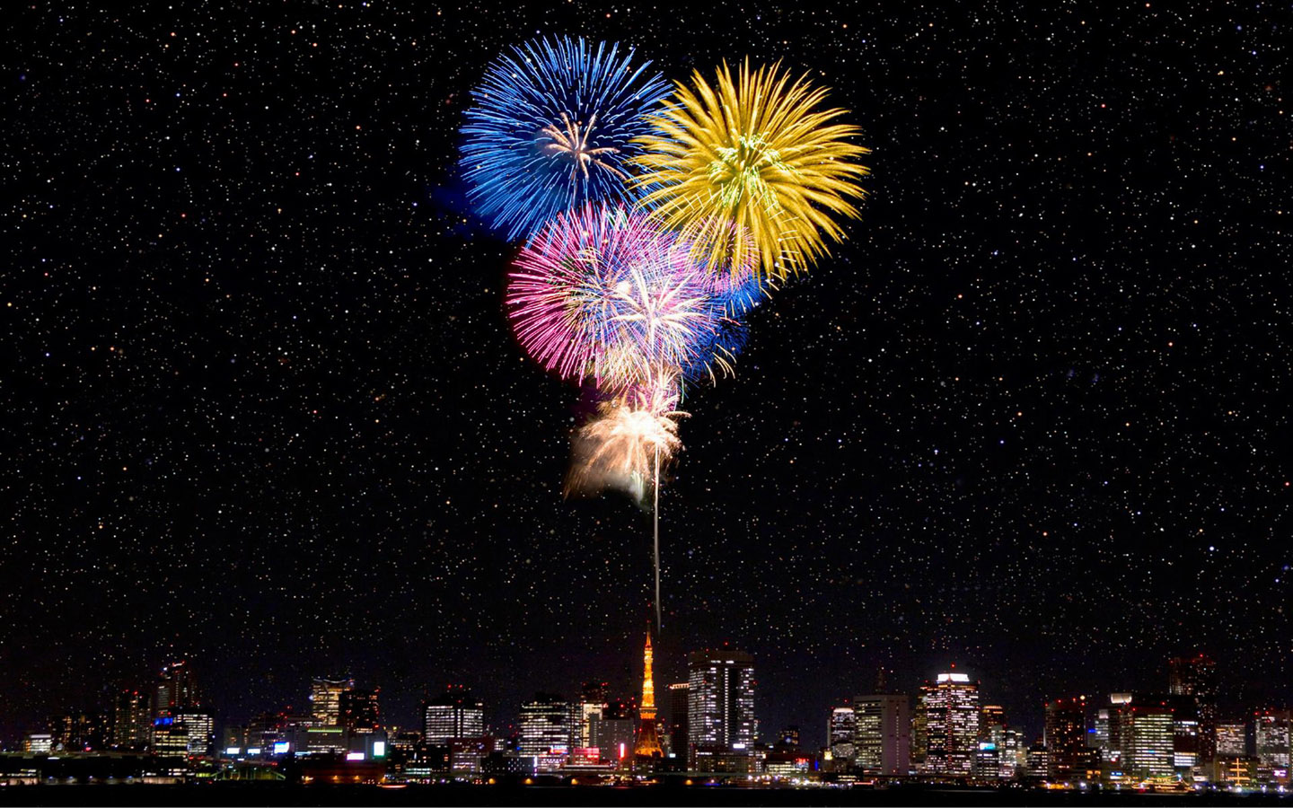 HD fireworks desktop wallpaper