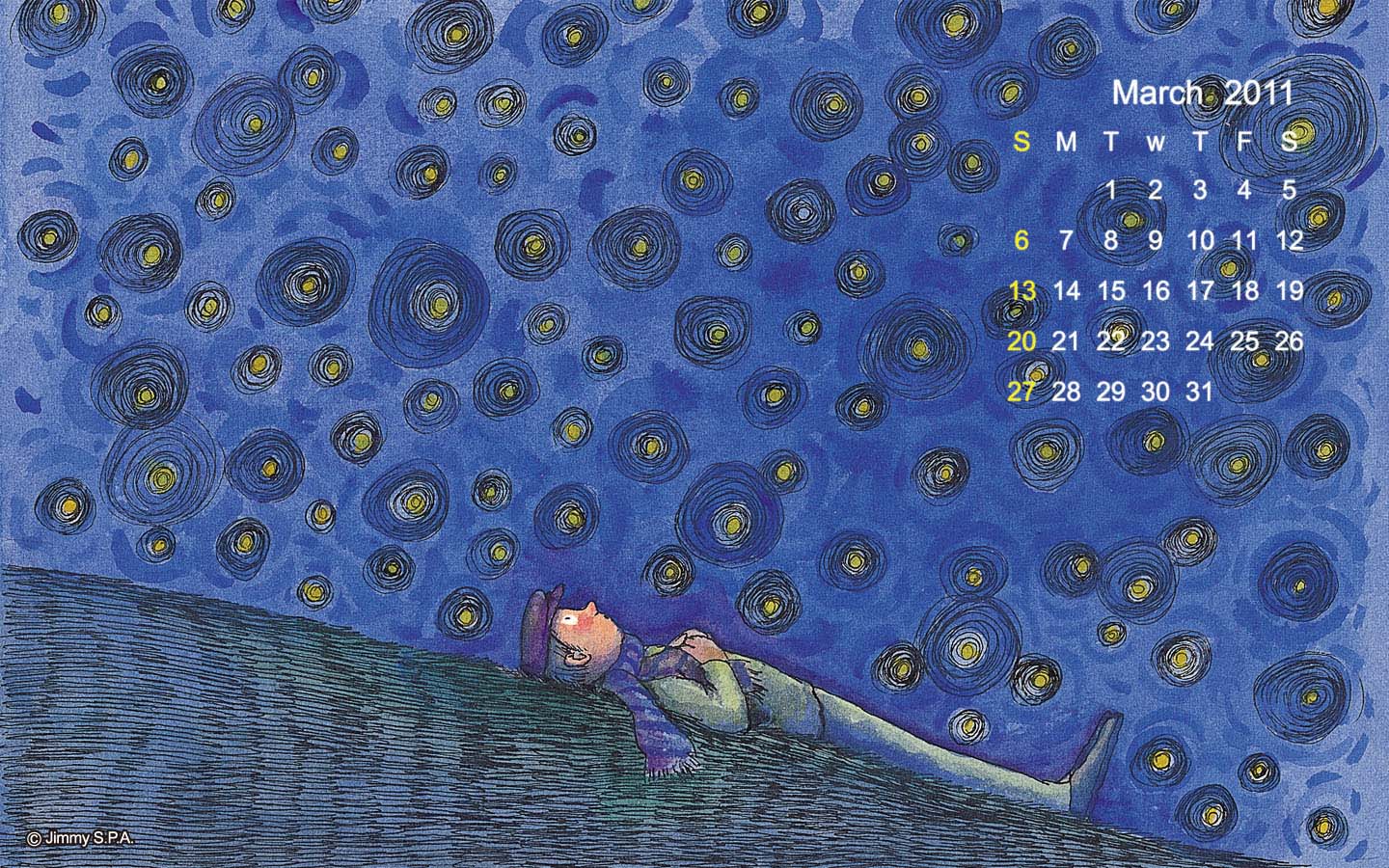 Jimi March 2011 Calendar Wallpaper