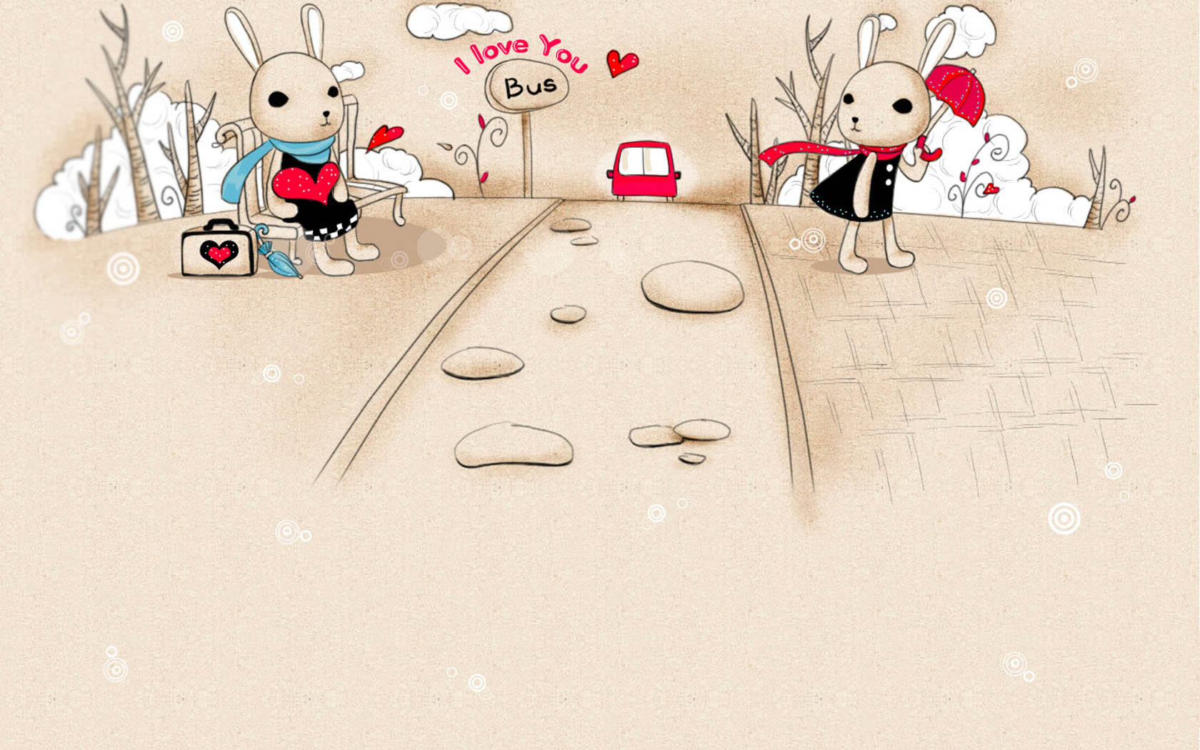 Cute cartoon rabbit desktop background picture