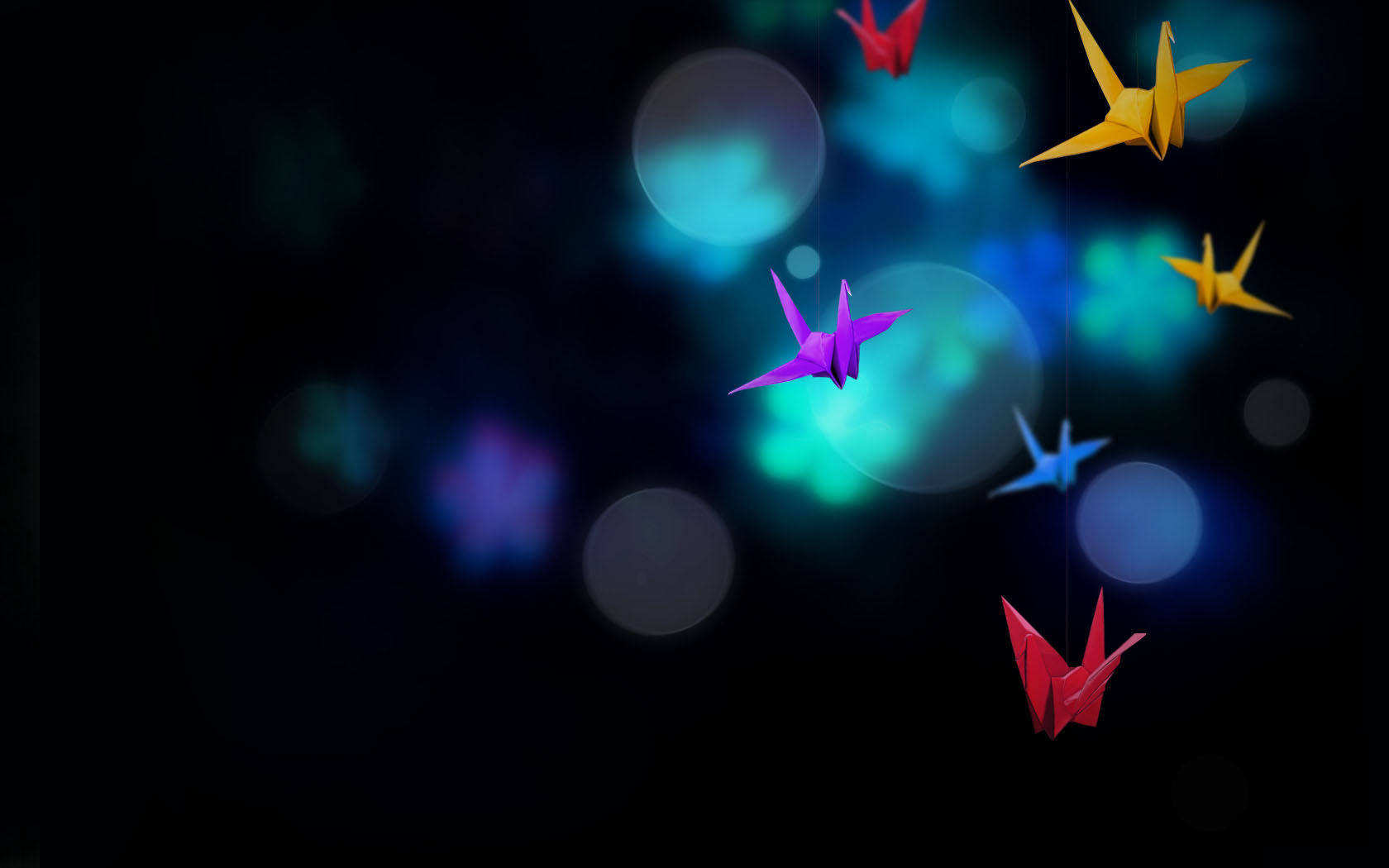 Thousand paper crane desktop background picture