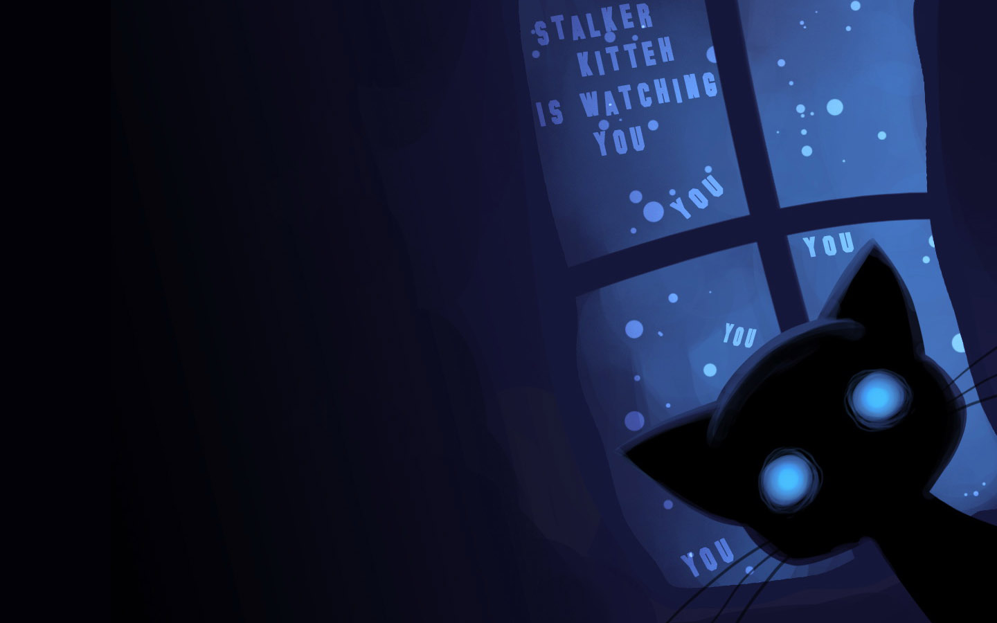 Night mysterious cat desktop wallpaper