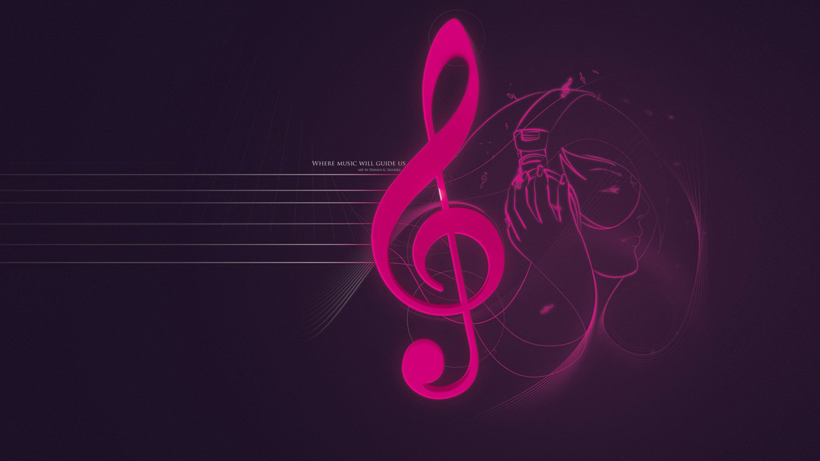 Desktop wallpaper of music notation