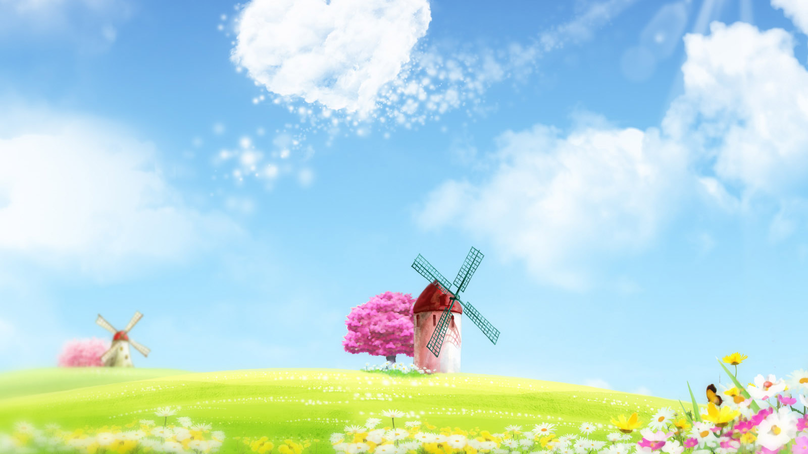 Longing for windmill landscape desktop wallpaper