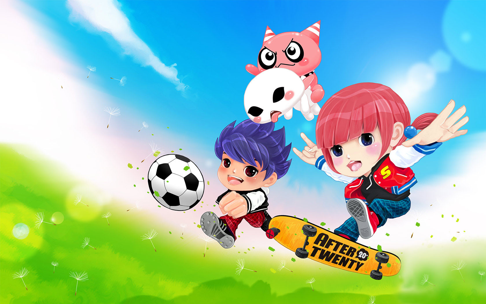 Cute Cartoon Football Desktop Wallpaper