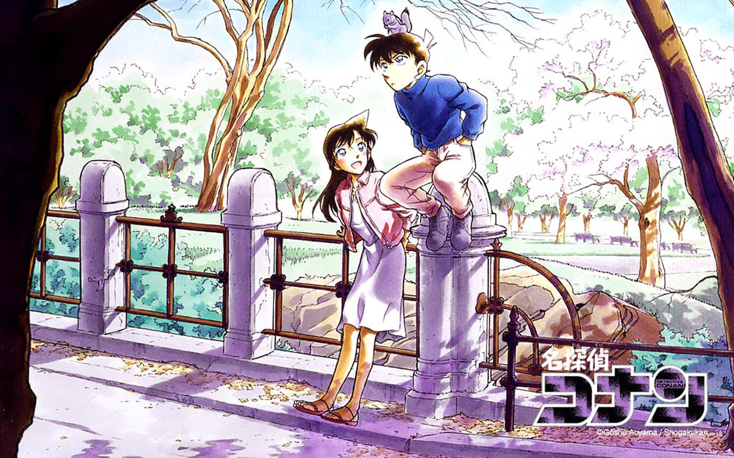 Detective Conan and Xiaolan desktop background picture