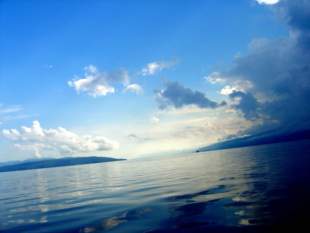 Blue Sea Landscape Desktop Background