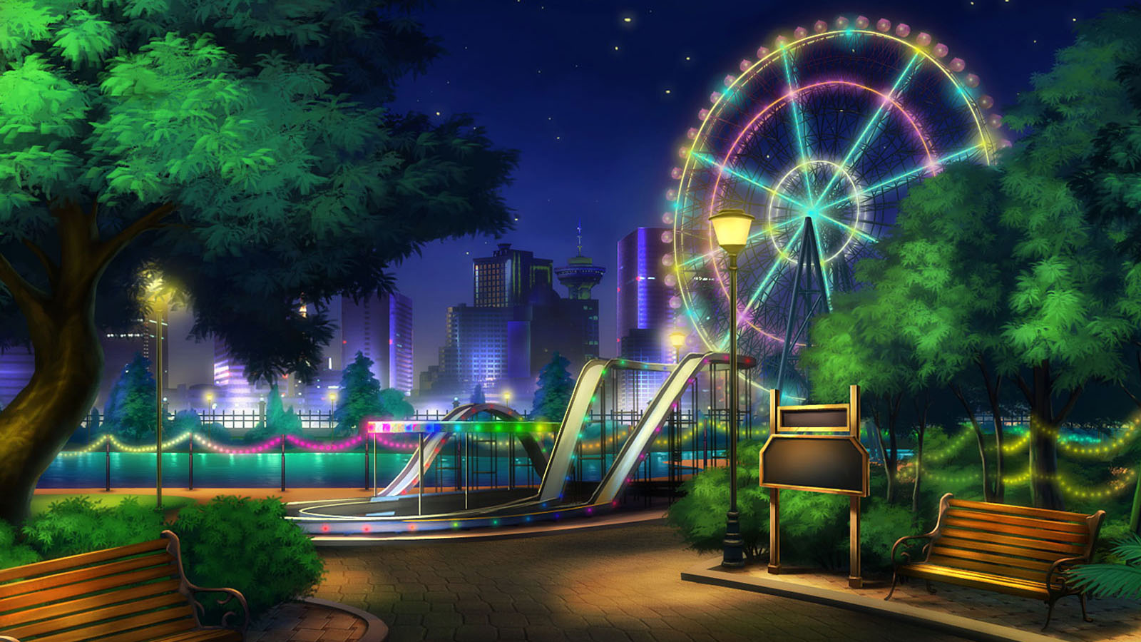 beautiful park scenery desktop background picture