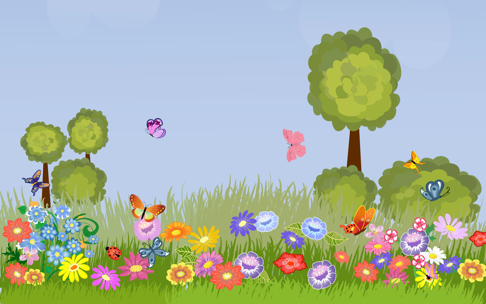Spring Landscape Vector Desktop Background Wallpaper