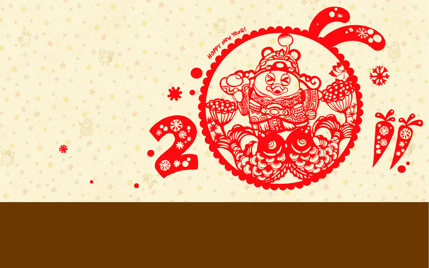2011 God of Wealth Sends Treasures, Mao Rabbit Spring Wallpaper