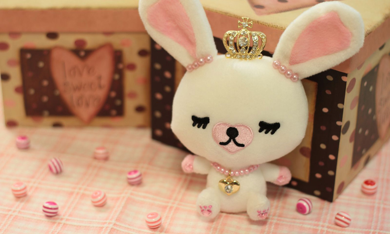 Pink cute bunny princess wallpaper