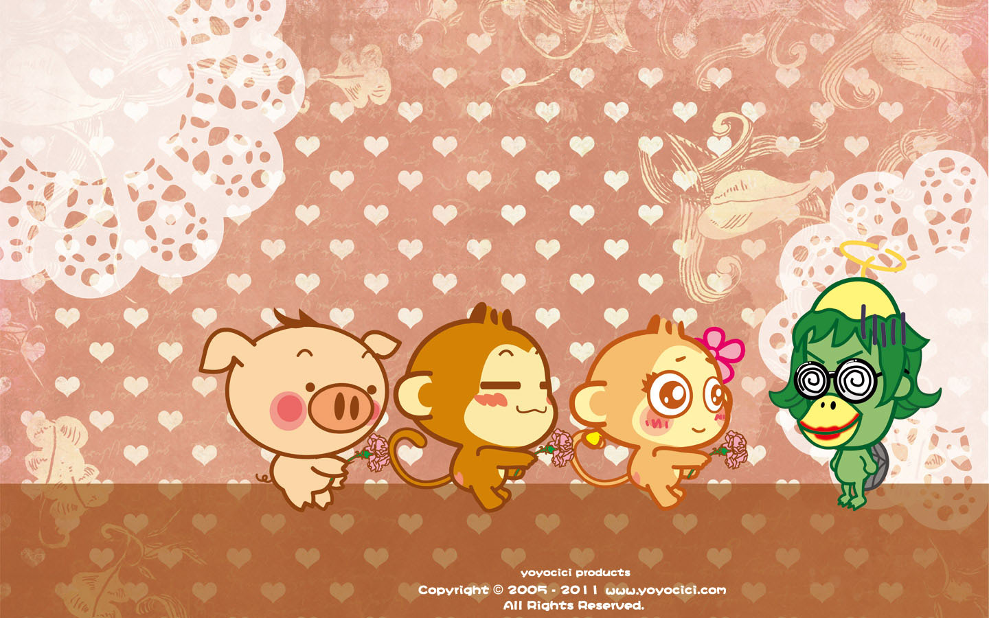 Youxi Monkey Mother's Day desktop background picture