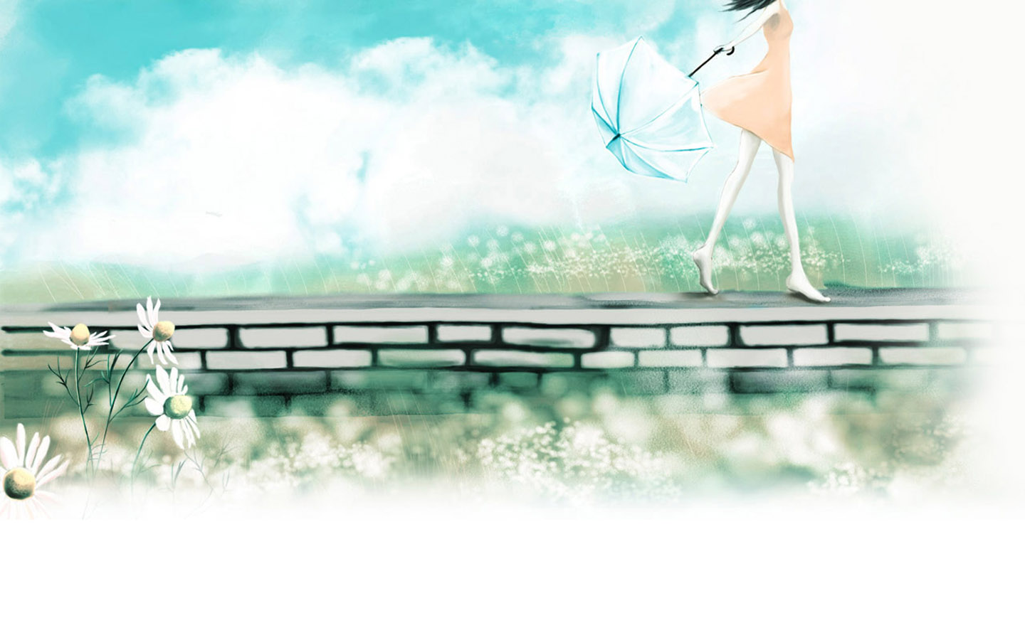 beautiful girl landscape desktop wallpaper