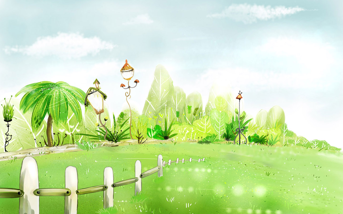 green cartoon background picture