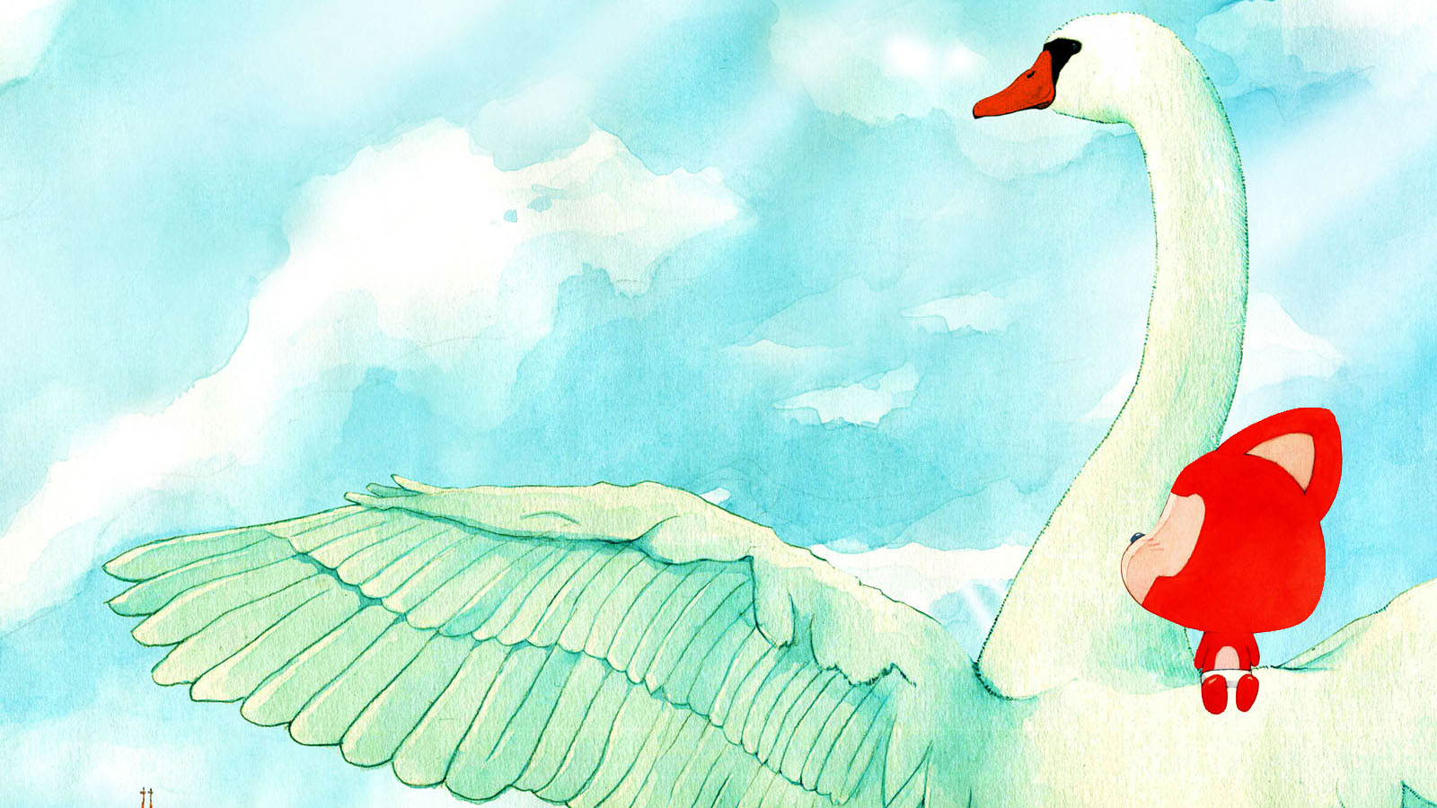 Dreams and expectations, swan waving wings desktop wallpaper