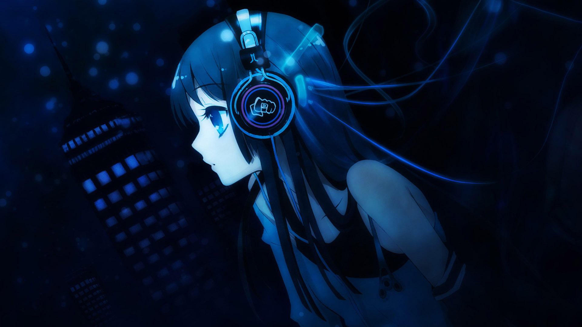 listen to music girl desktop wallpaper