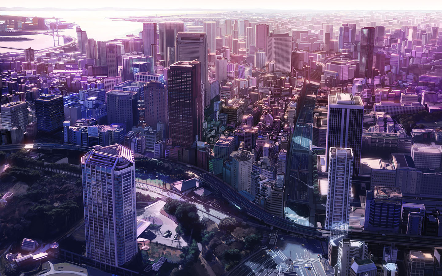 Anime City Landscape Wallpaper