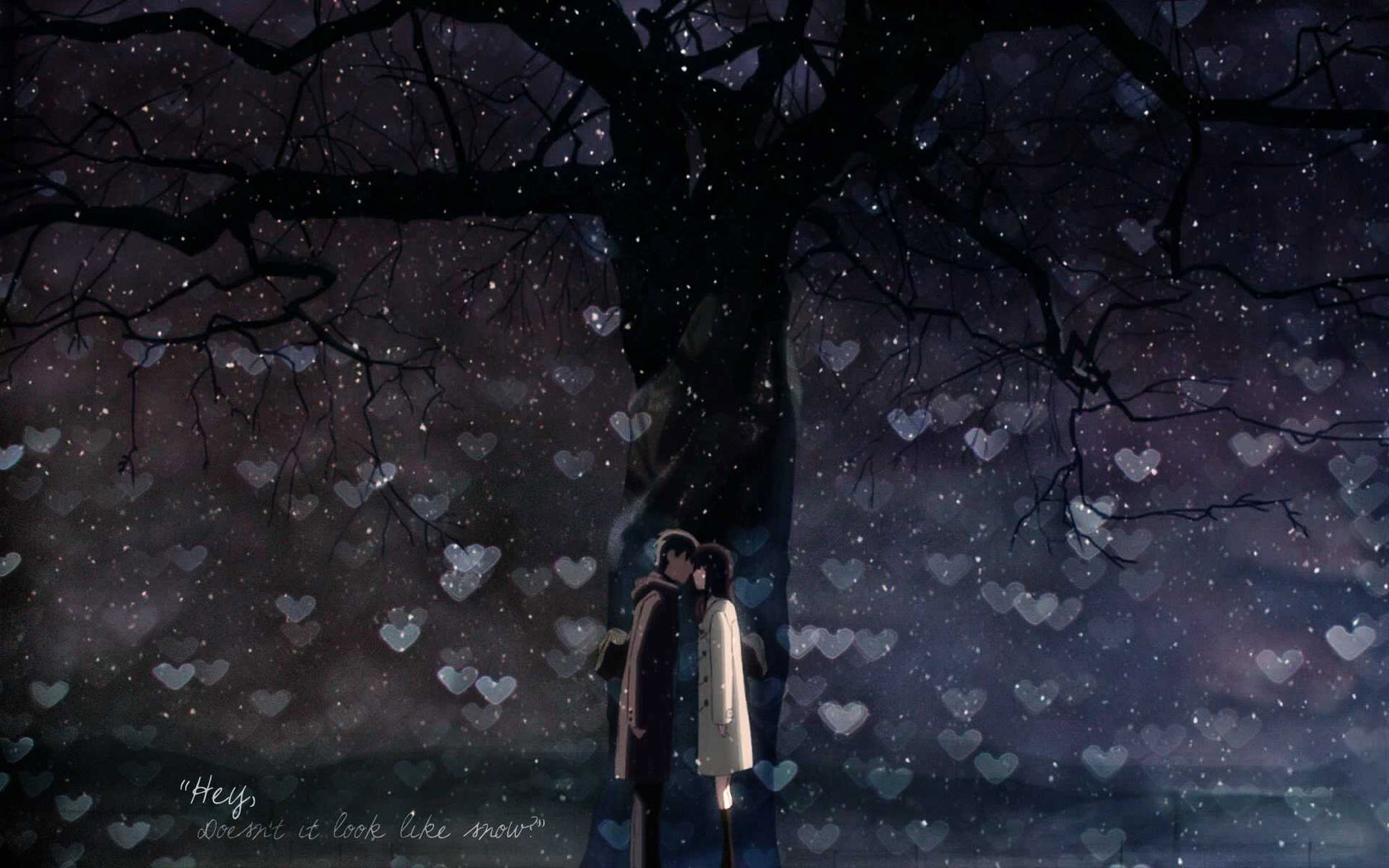 Non-mainstream lovers under the tree desktop background picture