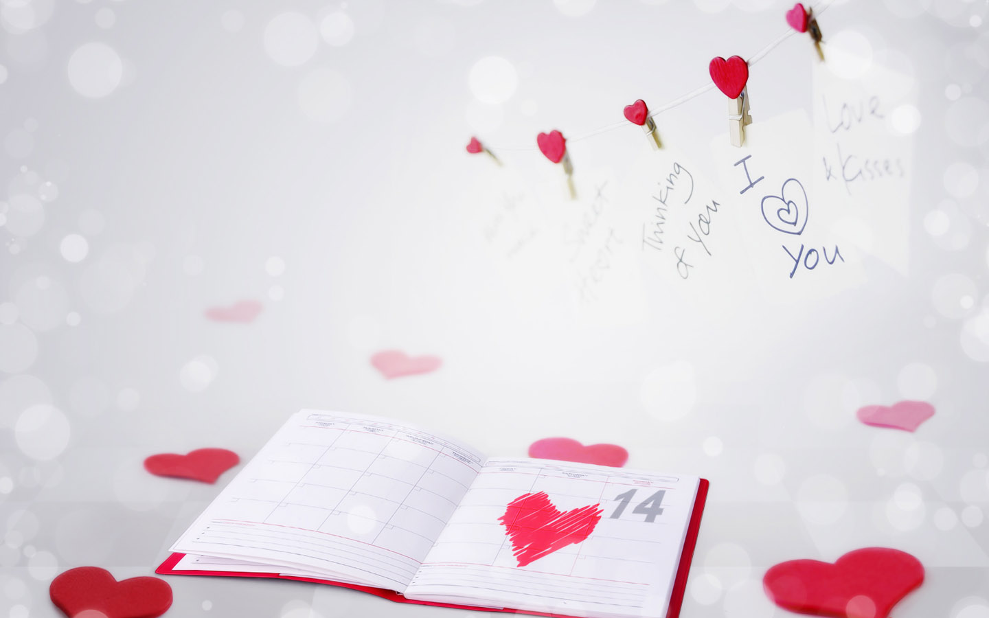 Exquisite Valentine's Day Calendar Desktop Wallpaper