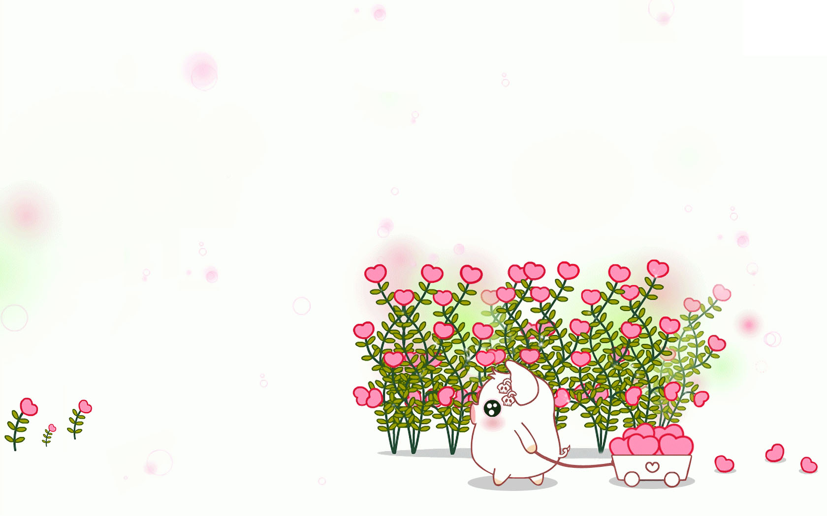 Pig in Flower Desktop Background