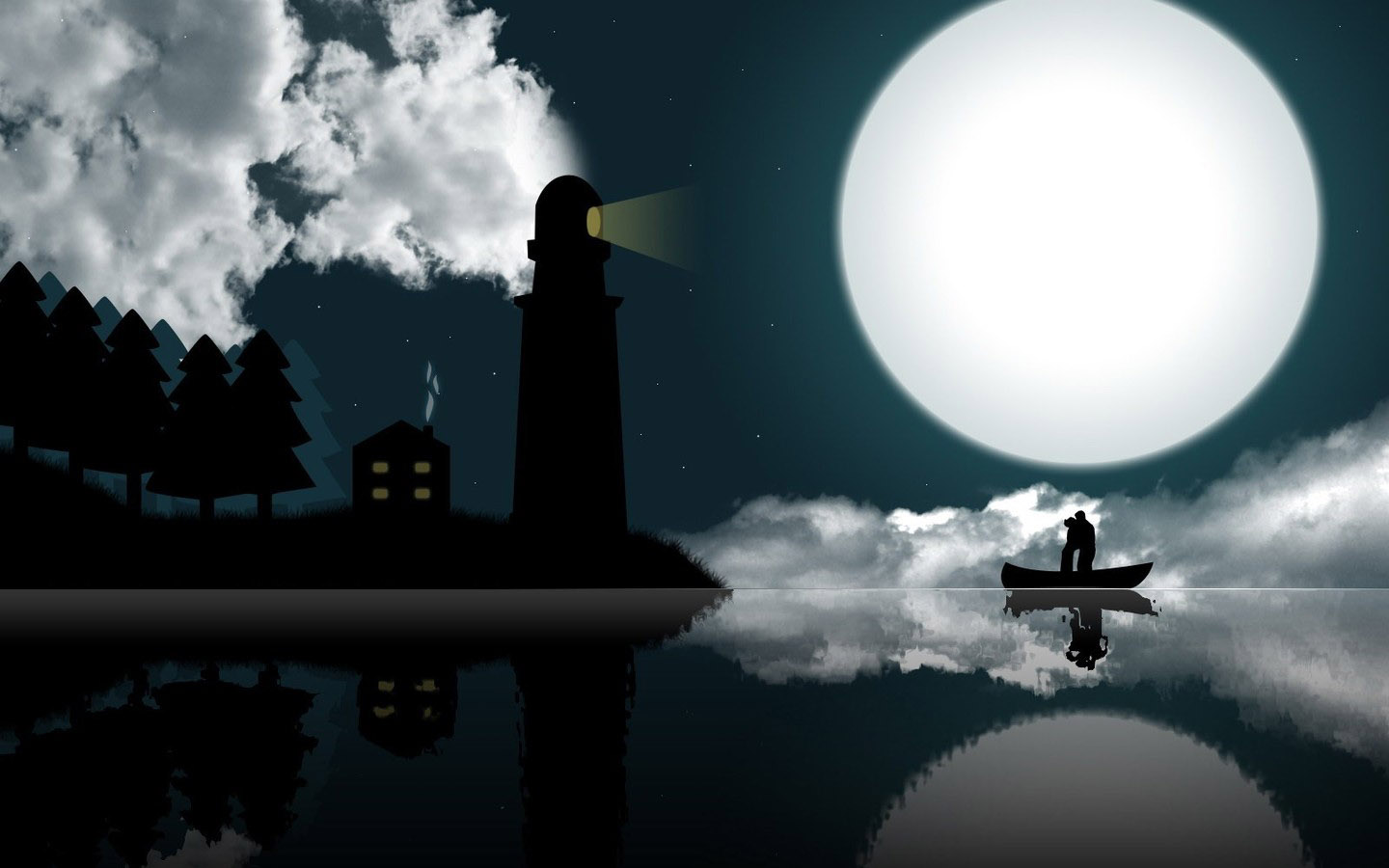 Love in the moonlight desktop background picture