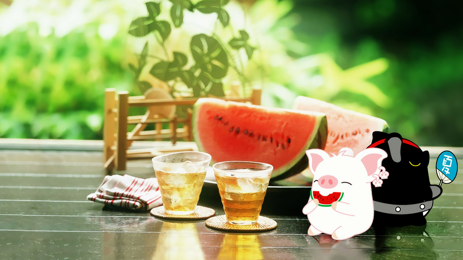 Summer Cool Watermelon Desktop Wallpaper