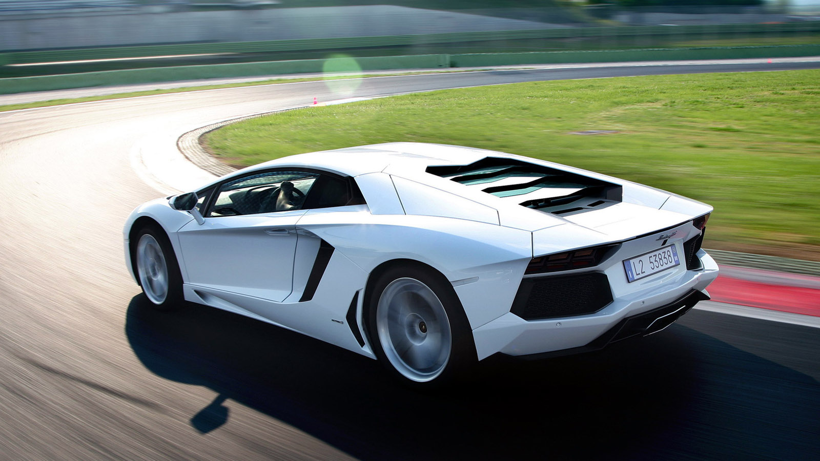 White sports car desktop background picture