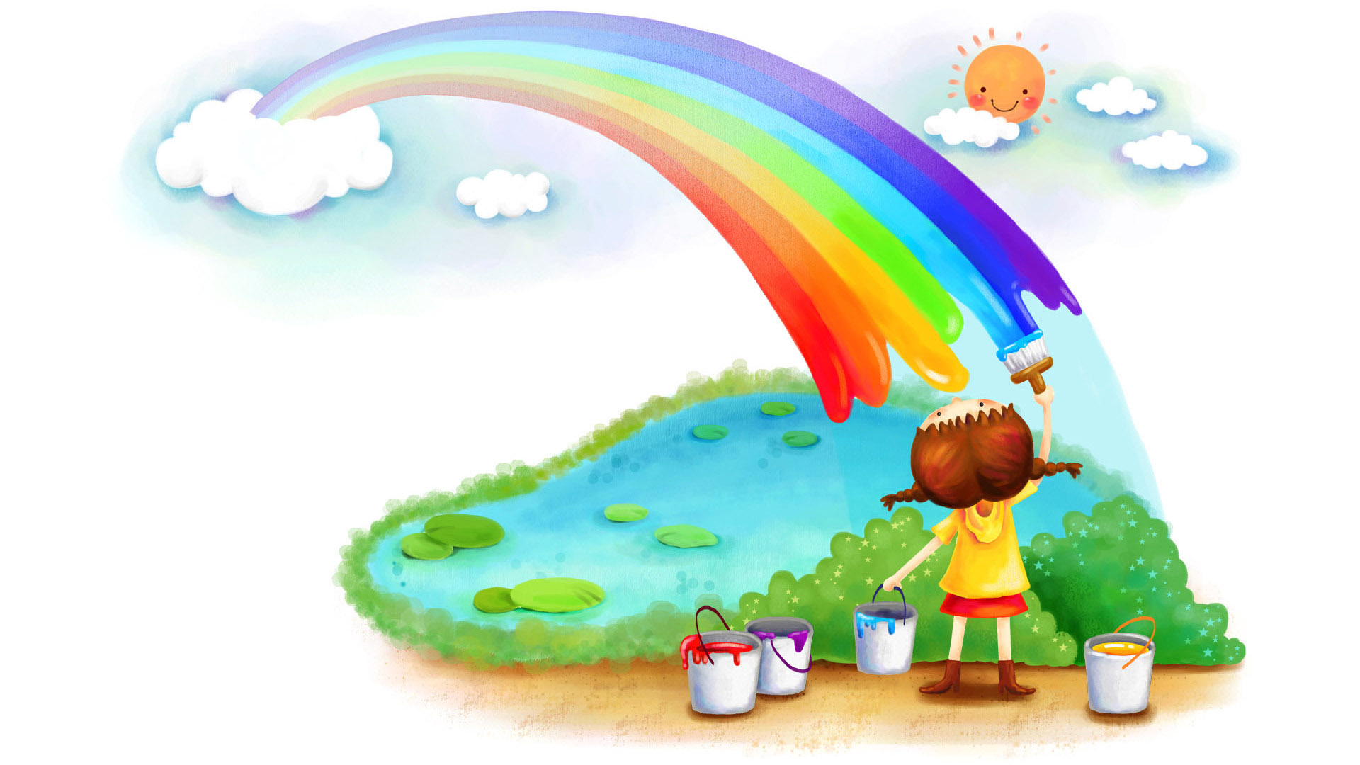 Cute Rainbow Children's Day Desktop Wallpaper