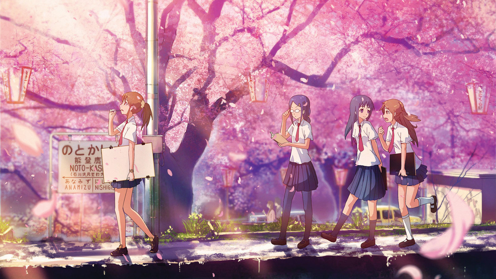 Anime cherry tree desktop picture