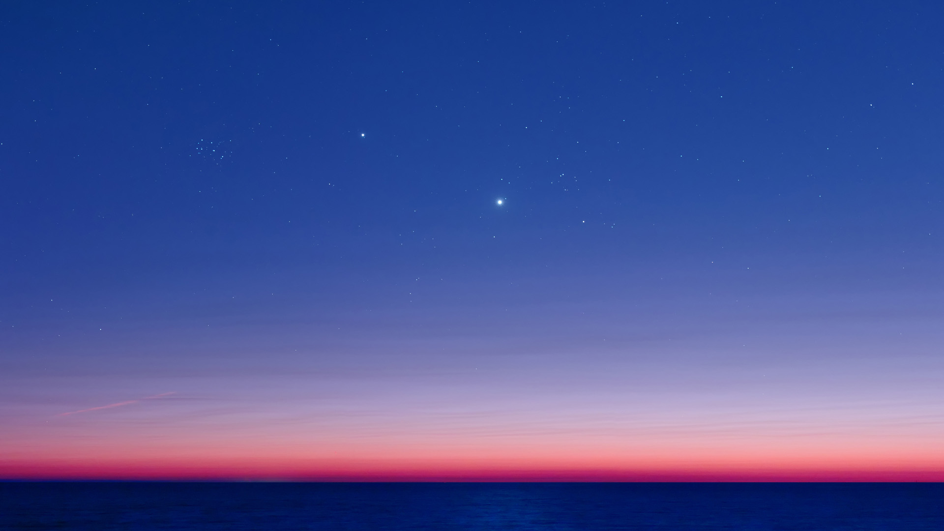 Venus, Jupiter, Aldebaran, Pleiades desktop wallpaper