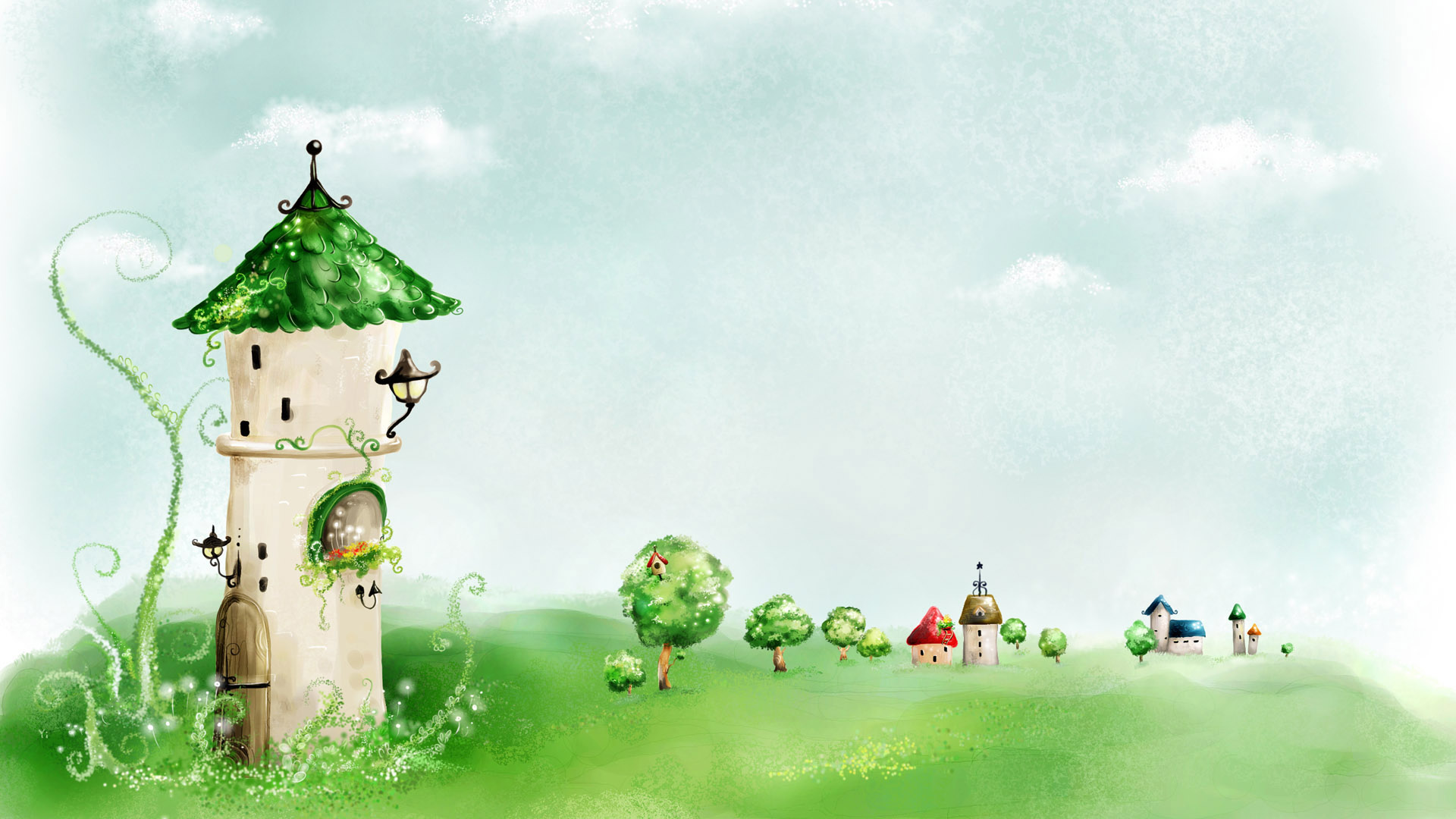 Spring Fairy Tale Landscape Desktop Wallpaper