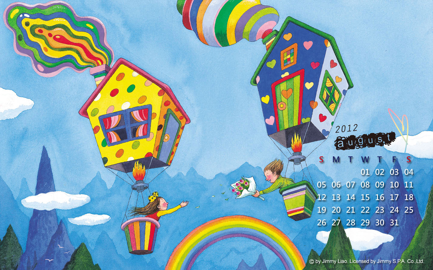 Jimi August 2012 Calendar Desktop Background