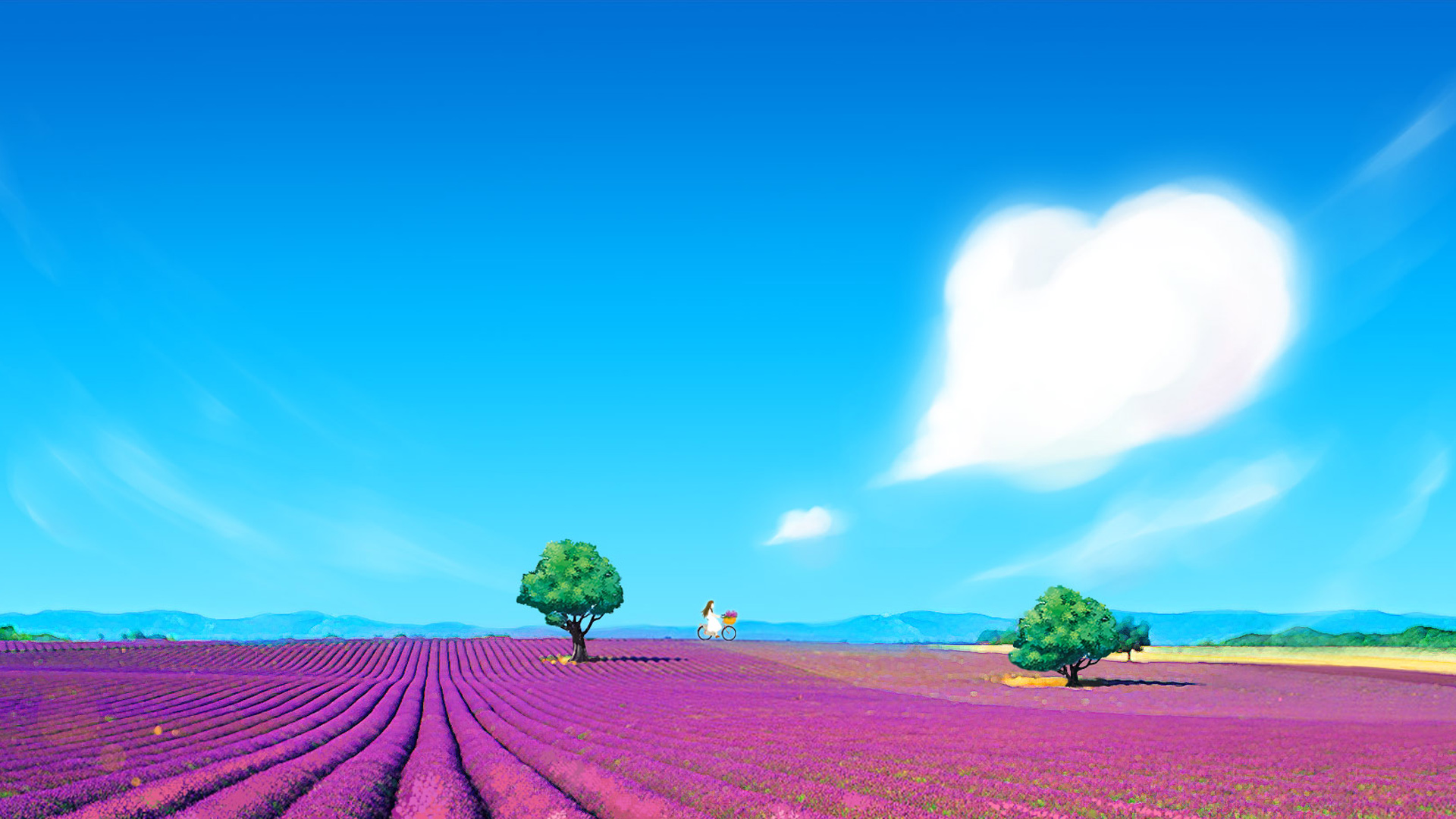 Purple clouds scenery desktop wallpaper