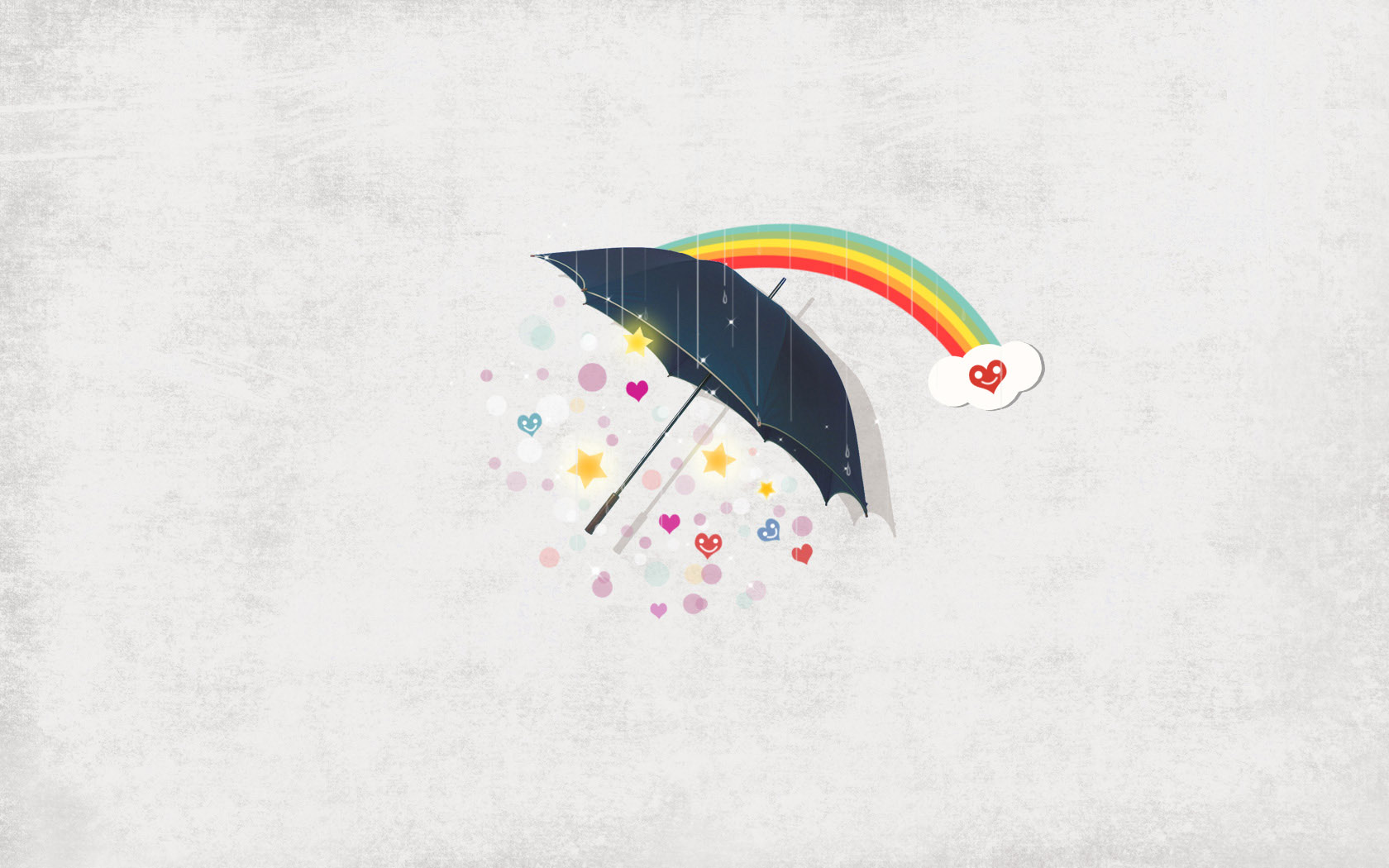 Cute heart rain desktop background