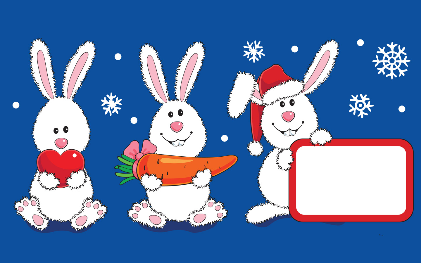 2011 Cute Christmas Rabbit Wallpaper