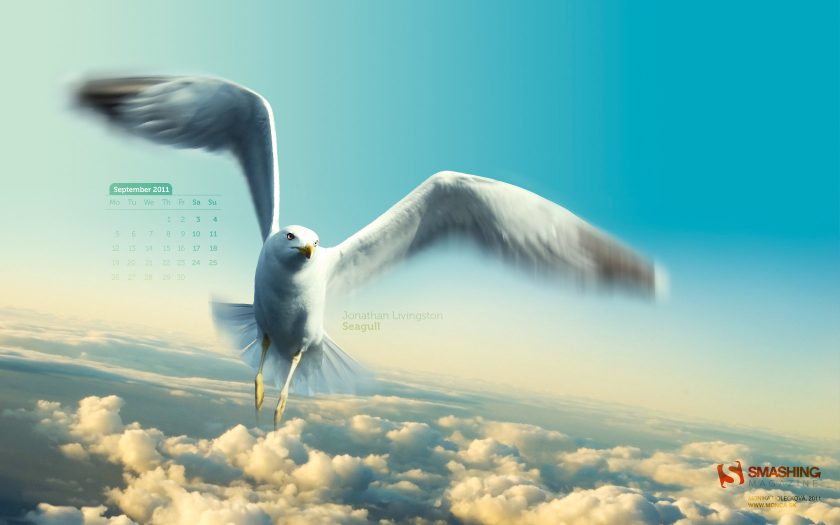 Widescreen September 2011 Desktop Calendar Wallpaper