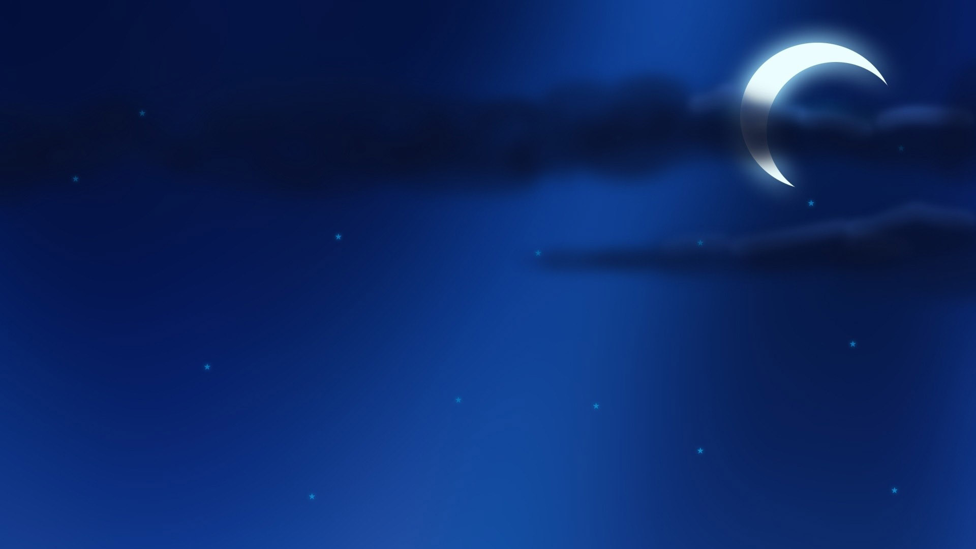 Blue moon and stars desktop wallpaper