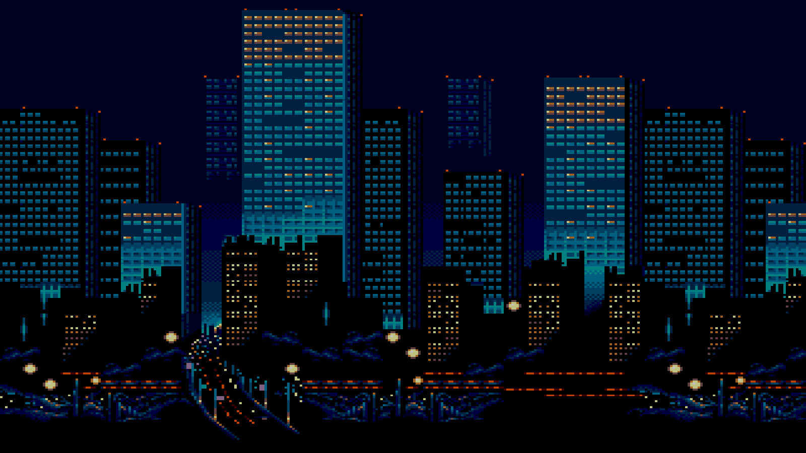 Good Night City Desktop Wallpaper