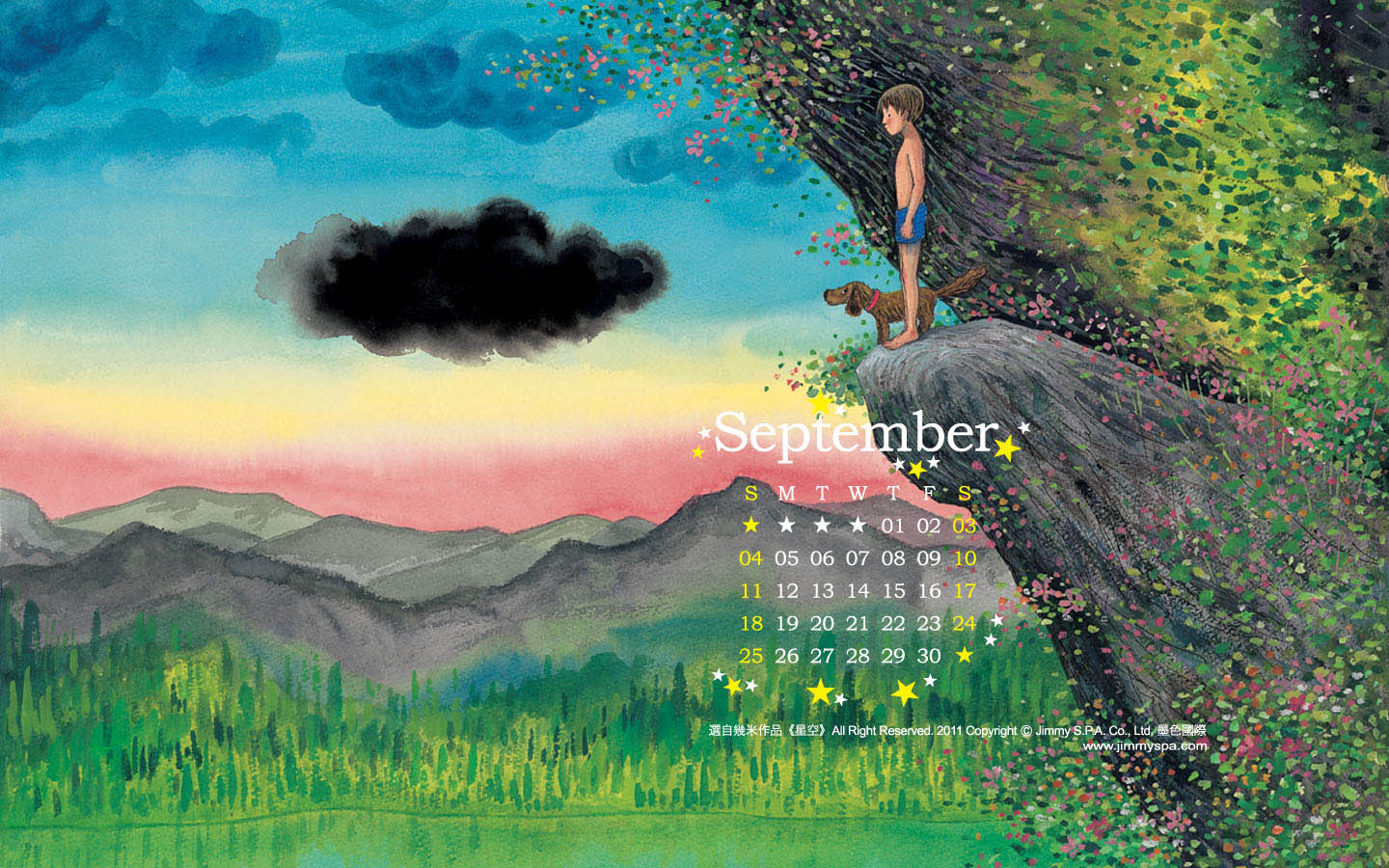 Jimi September 2011 Calendar Desktop Wallpaper