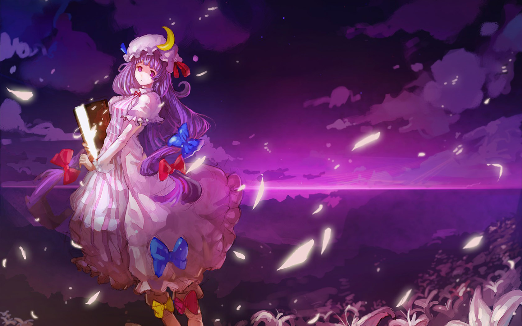 Purple Anime Girl Desktop Wallpaper