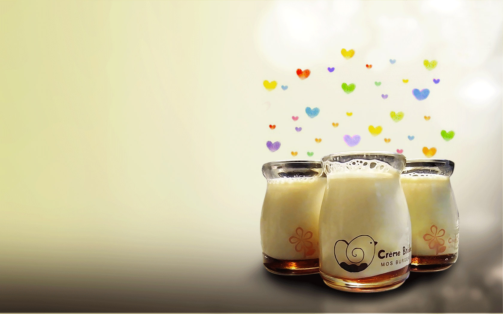 Cute milk cup desktop wallpaper