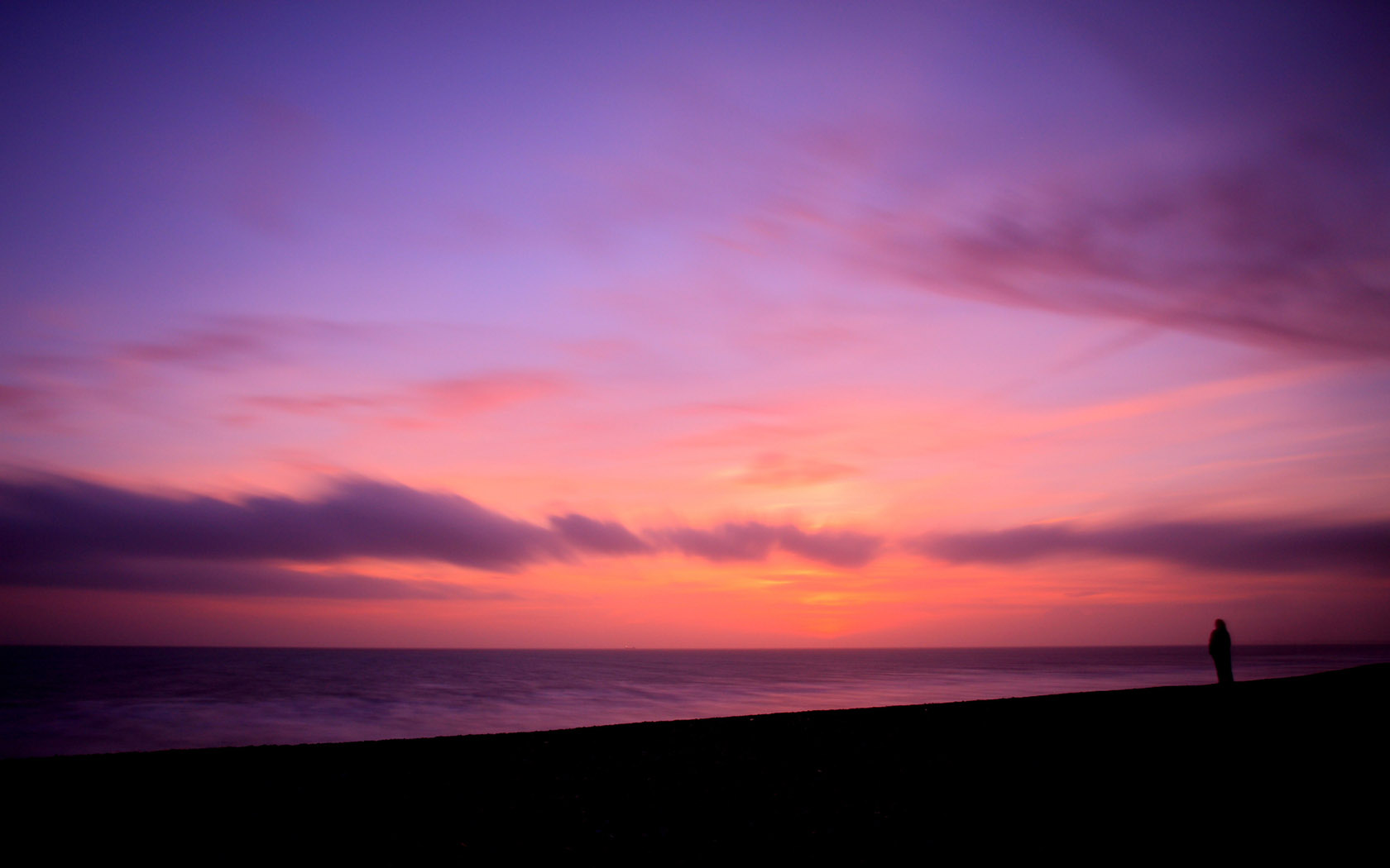 Seaside morning glow sunset desktop wallpaper