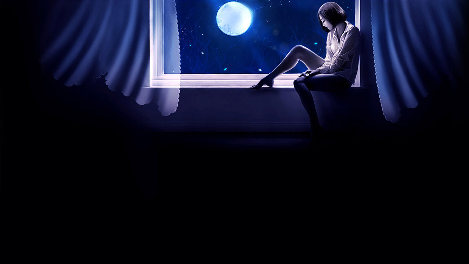 Lonely Moon Desktop Background