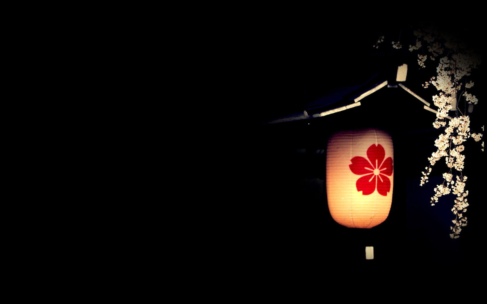 Sakura Lamp Computer Desktop Wallpaper