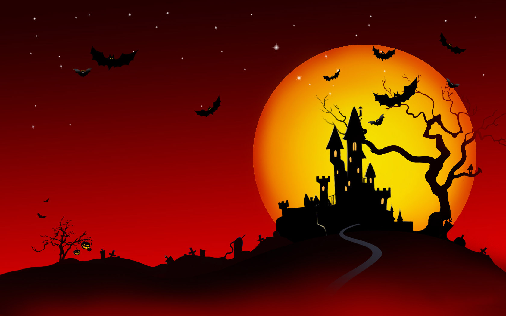 2011 Halloween Castle Computer Desktop Wallpaper